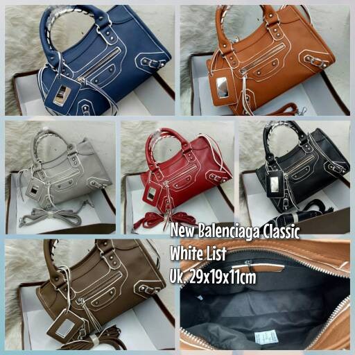 TAS BALENCIAGA NEW CLASSIC WHITE LIST MEDIUM
