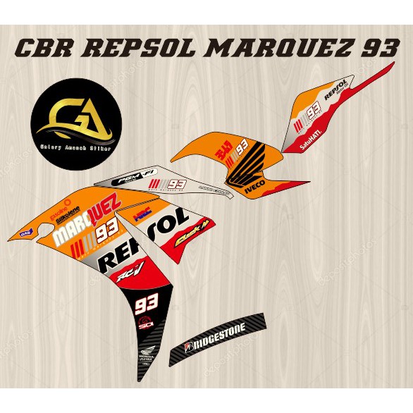 DECAL STIKER CBR K45 REPSOL MARQUEST 93