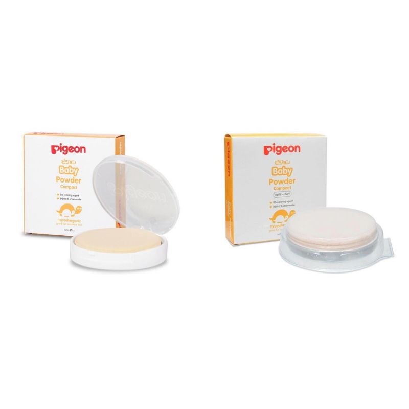 Pigeon Compact Baby Powder 45gr Refill+Puff