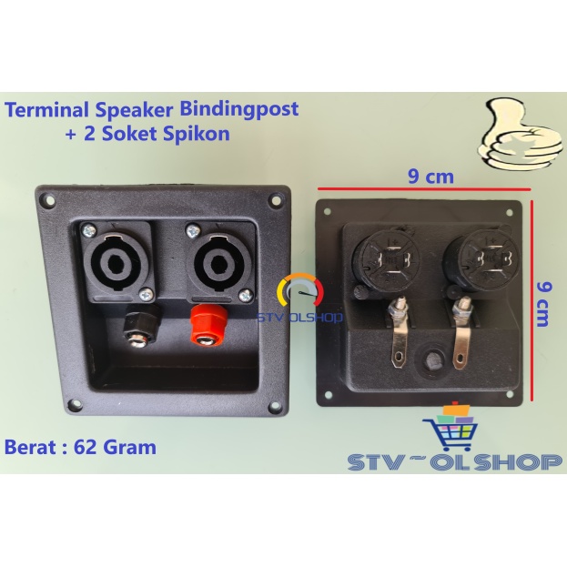 Terminal Speaker Bindingpost Plus 2 Soket Speakon