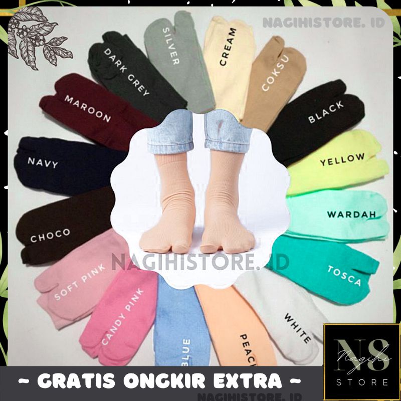 ✨NAGIHI✨ Promo Kaos Kaki Warna / Kaos Kaki Jempol / Kaos Kaki Muslimah / Kaos Kaki Wanita / Kaos Kaki Muslim