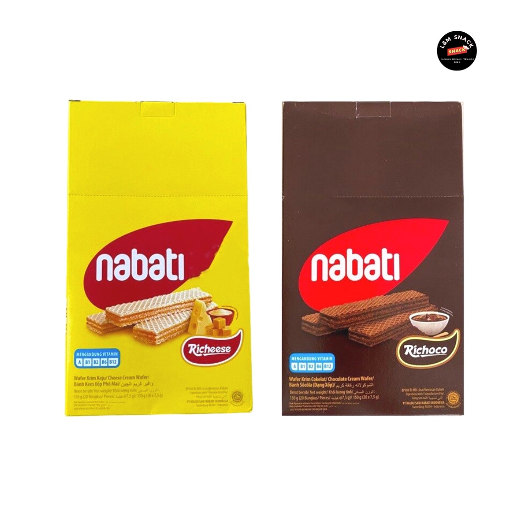 Nabati Wafer 500 Keju/Cokelat 1 Box Isi 20 pcs