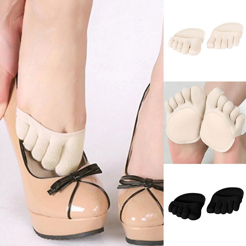 Sepasang Kaos Kaki Setengah Telapak/Kaos Kaki Bantalan Kaki/Half Insoles Pads/Finger Socks