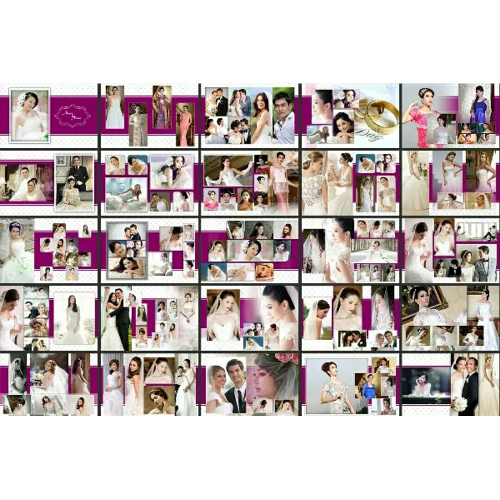 Download Photo Template Album Kolase Wedding Pernikahan Photobook Collage Psd Photoshop Vol 2 Shopee Indonesia PSD Mockup Templates