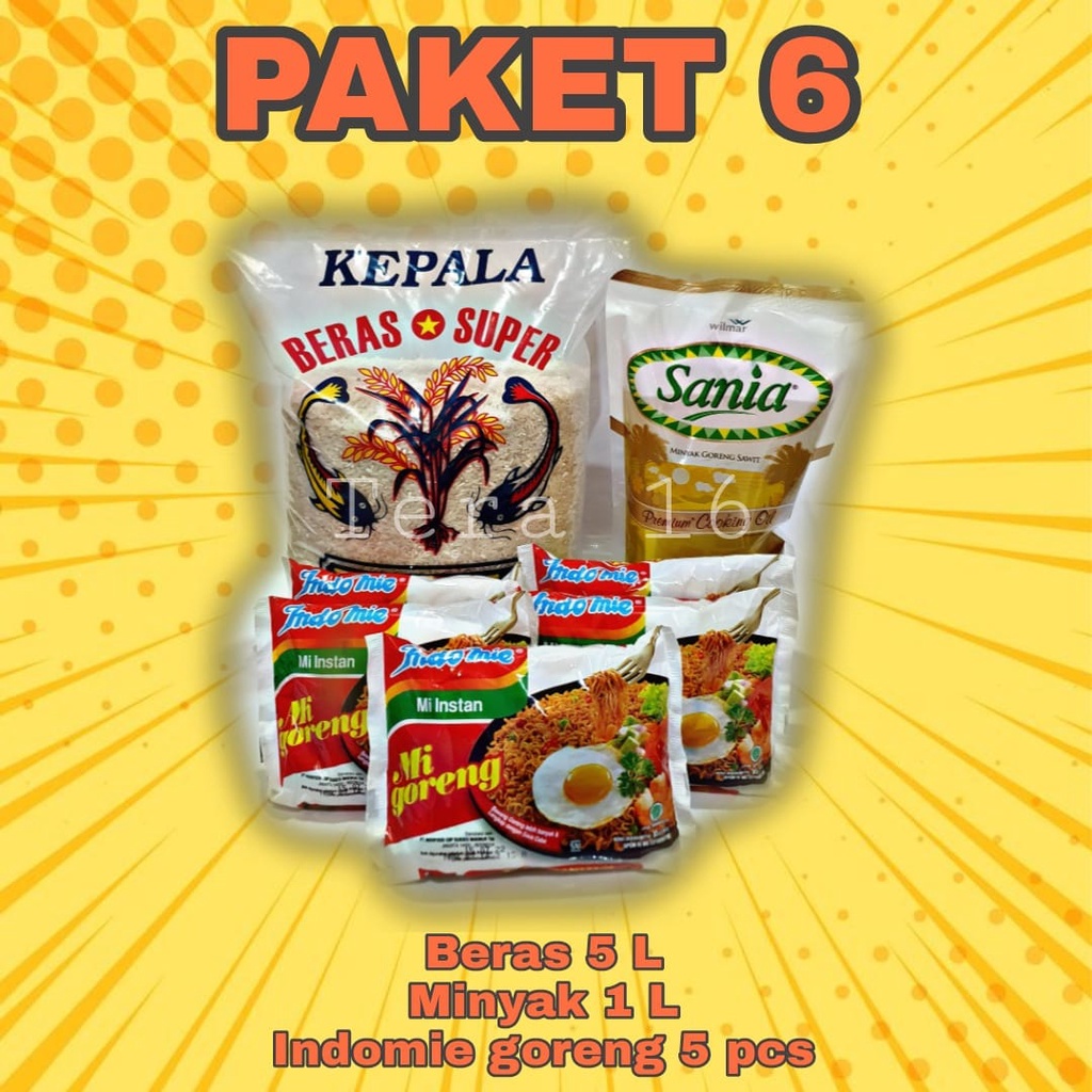 

paket 6 beras minyak indomie paket sembako hampers lebaran
