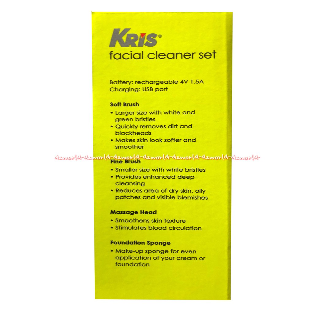 Kris Facial Cleanser Set Sponge Brush Recharge Alat Pembersih Wajah Muka dengan USB Charge