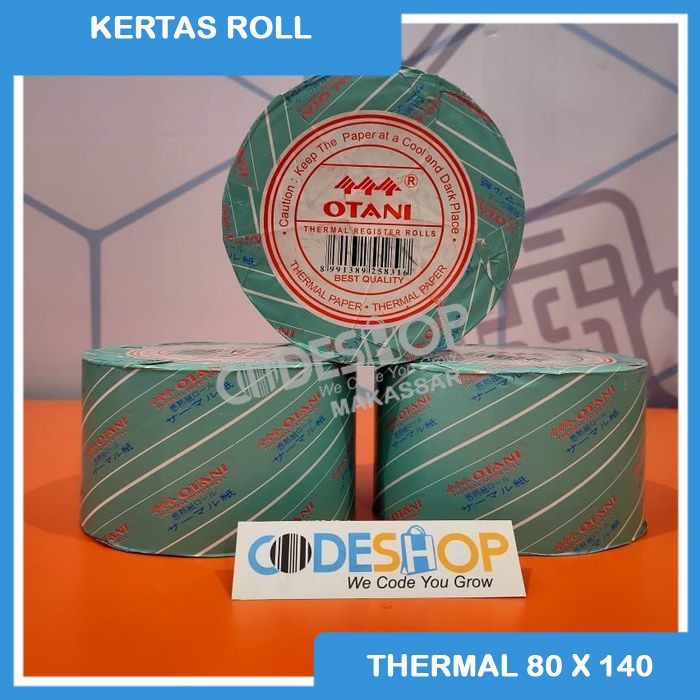 KERTAS ROLL THERMAL 80 X 140 - 80X140 MM | MESIN ANTRIAN TIKET PARKIR