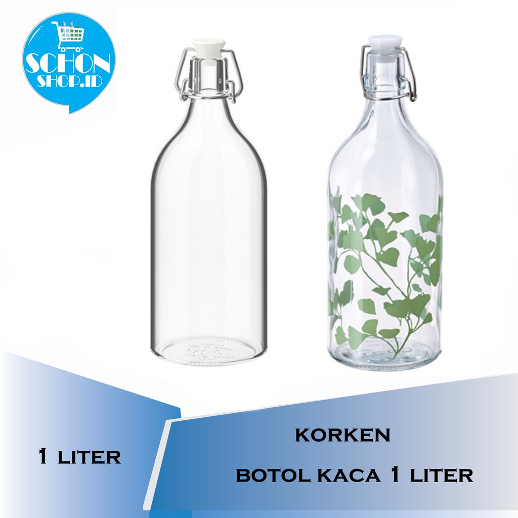 Botol Kaca Botol Minum dengan Penutup Kedap Udara Botol Kaca 1000ml 500ml tutup swing / glass bottle