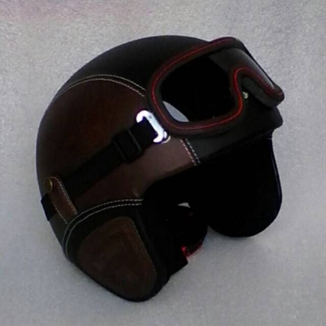 HM-1986 Helm Pororo Dewasa (Hitam Coklat) Murah