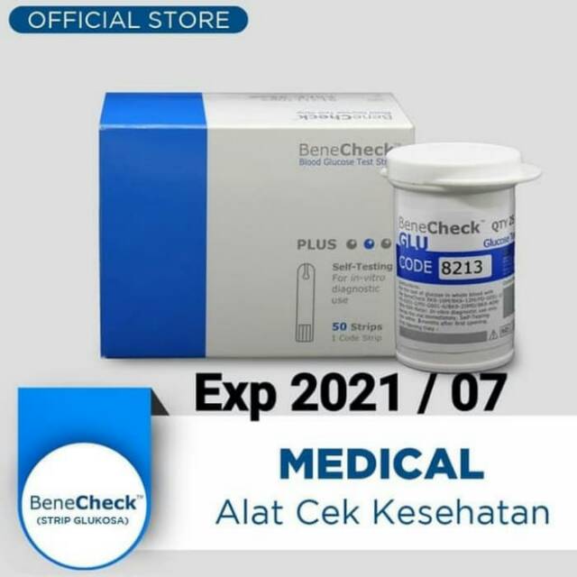 Benecheck Strip Gula Darah/Strip Glucose Benecheck/Stick Benecheck