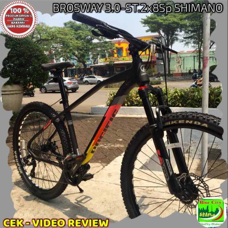 Sepeda  mtb 27.5 inch PACIFIC BROSWAY 3.0 ST.2X8SP LockFork.T.120 Dikirim StelJadi