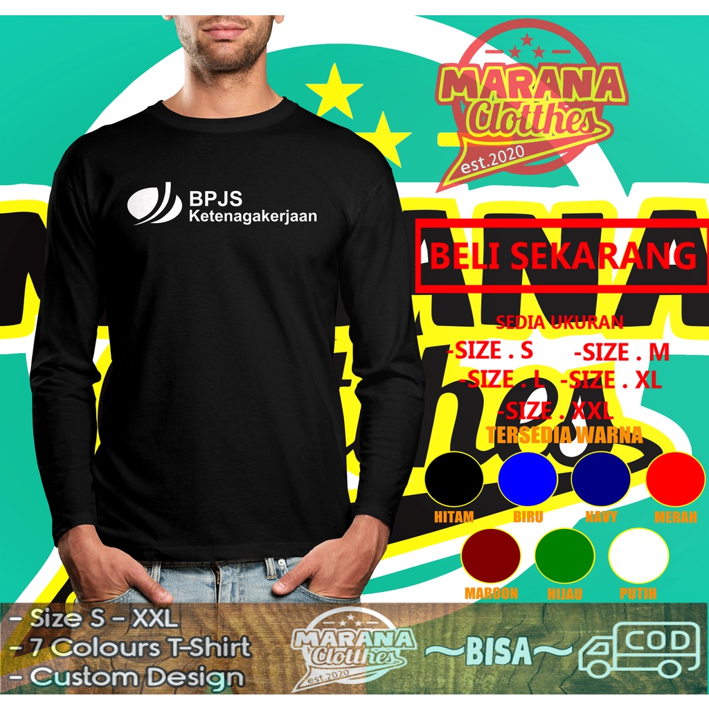 Kaos BPJS Ketenagakerjaan Logo Lengan Panjang Baju Distro