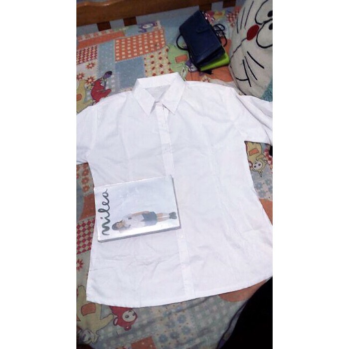 Kemeja Putih Lengan Panjang Wanita / Hem Putih Wanita - Putih, S