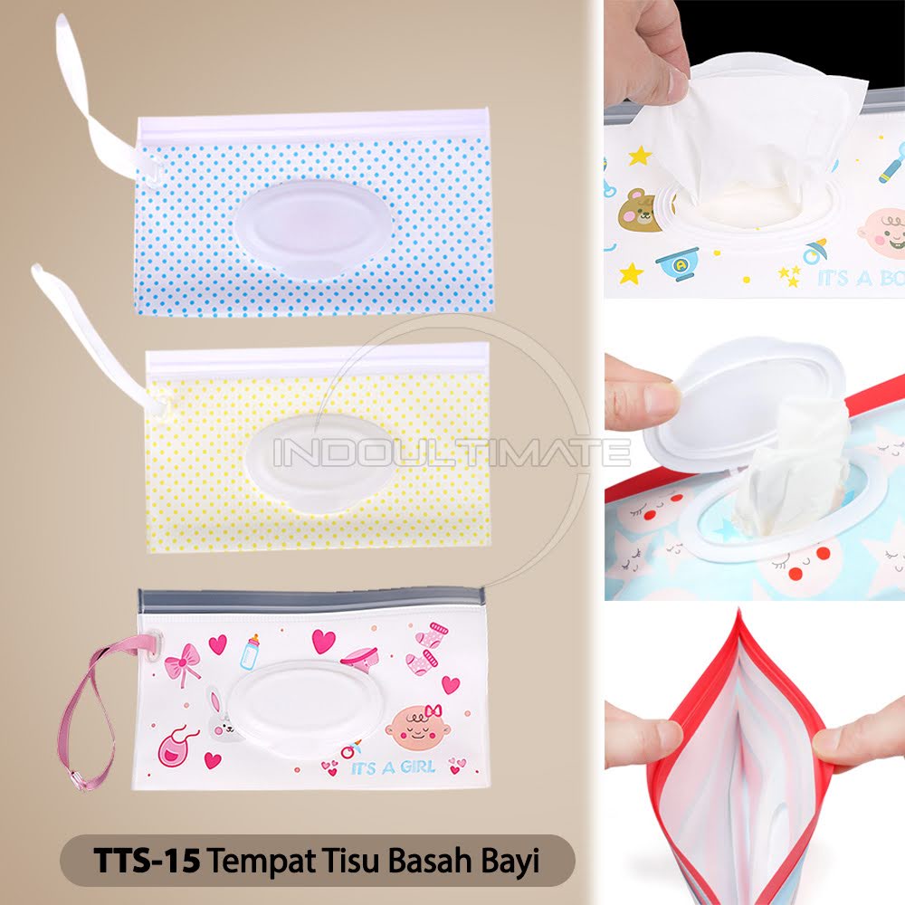 Tempat Pouch Tisu Basah atau Kering Travelling Pouch Tissue TTS-15 Kotak Tisu Gantung Tissue Holder anti corona