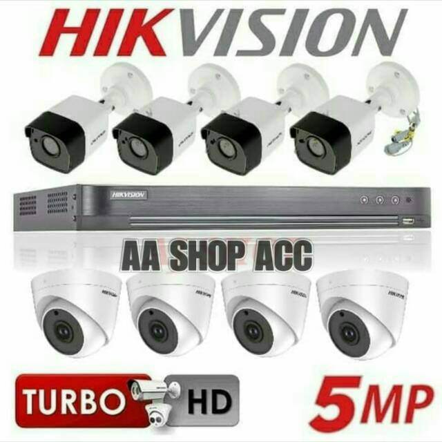 Paket Cctv Hikvision 5Megapixel 8 Kamera Hardisk 1Tera Khusus Cctv