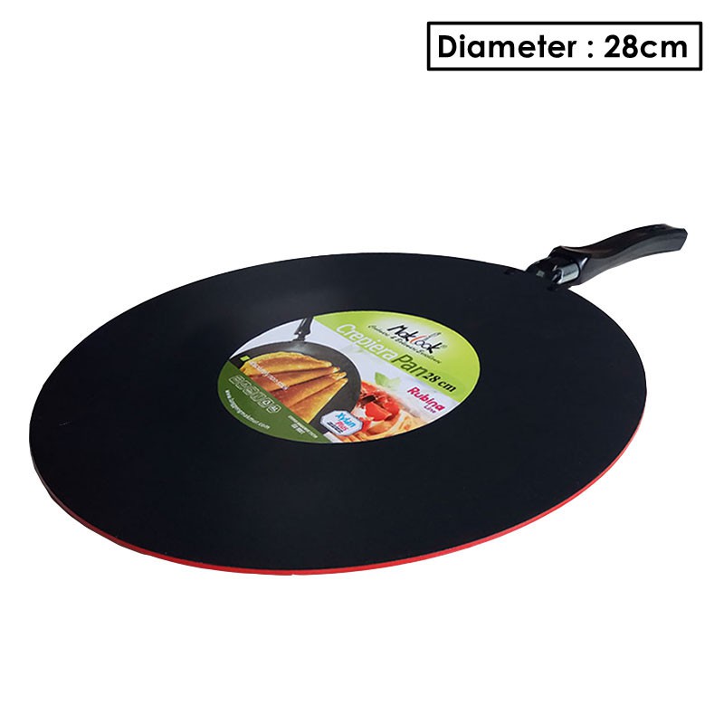 Makcook Teflon Crepiera Pan 28 cm datar wajan kue pancake lumpia