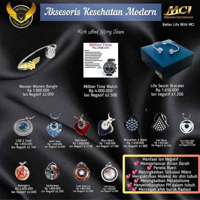 Pendant series MCI kalung kesehatan Original