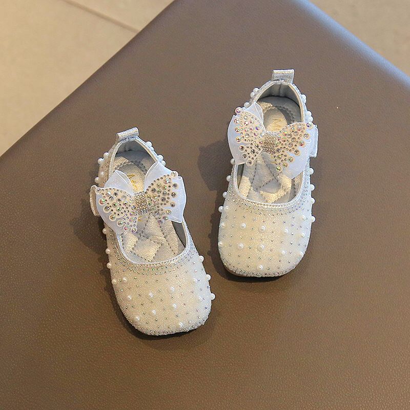 (LOLI-JKT) SP-972 SEPATU ANAK MUTIARA PITA BUTTERFLY SIZE  21-30