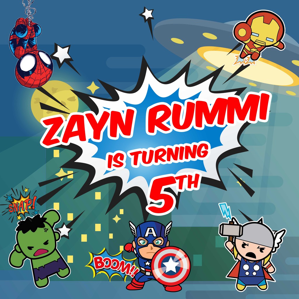 Spanduk Ulang Tahun / Banner Ultah / Spanduk Ulang Tahun  Avengers