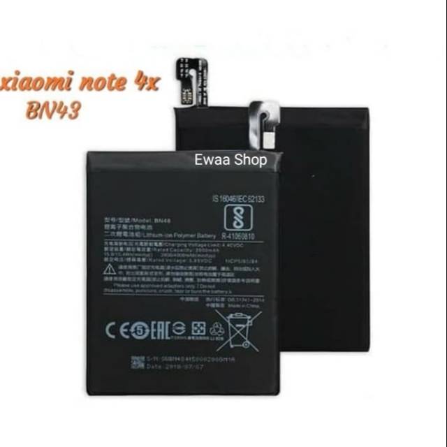 BATTERY BATERAI BATRE ORIGINAL 100% XIAOMI REDMI NOTE 4X /BN43