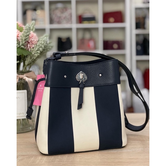 marti small bucket stripe blazer blue