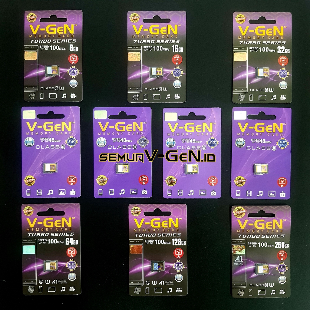 Vgen MicroSD 4GB 8GB 16GB 32GB 64GB 128GB 256GB Class 6 V-GeN Turbo Memory Card