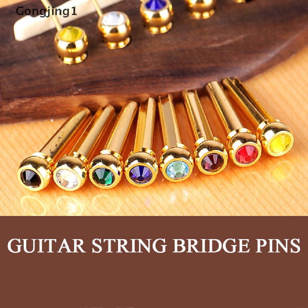 Gongjing1 1pc Pin Bridge Senar Gitar Akustik Pengganti Bahan Tembaga Kuningan