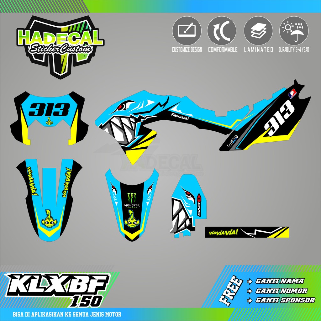 DECAL KLX 150 BF SHARK
