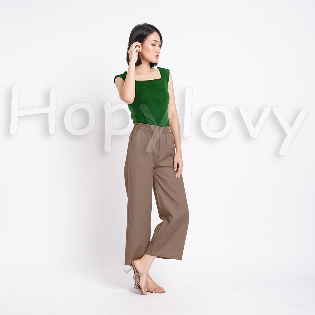 HOPYLOVY - Celana Kulot Wanita bahan Katun American Drill Jesika