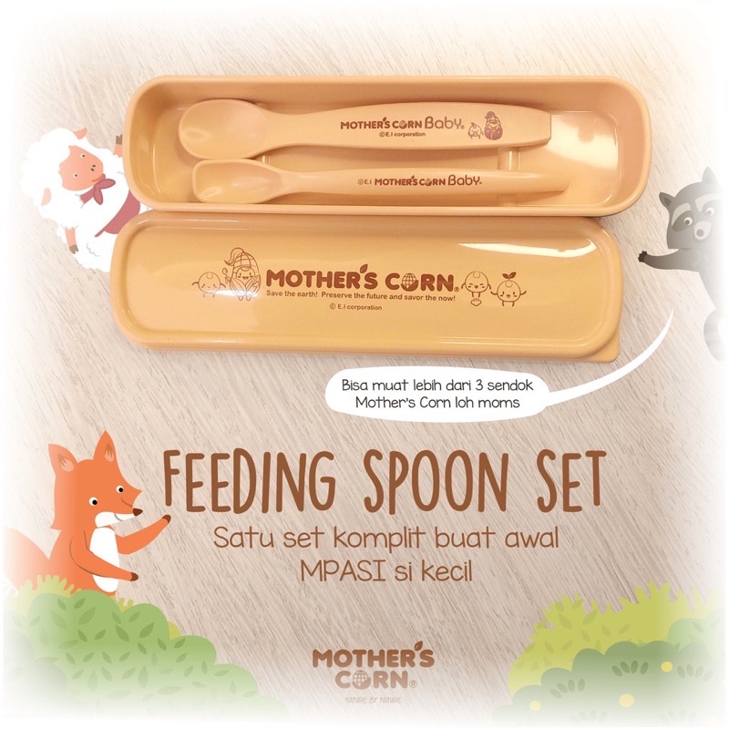 Mother's Corn Feeding Spoon Set (with case) - Sendok makan bayi