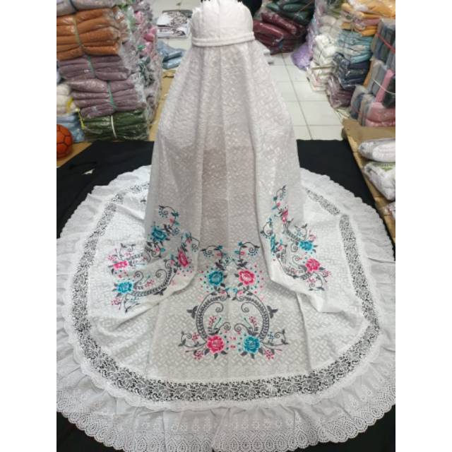 MUKENA KATUN PARIS PREMIUM BORDIR KAIN
