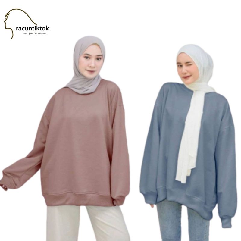 SWEATER OVERSIZE XXL BASIC SWEATER - SWEATER POLOS JUMBO UNISEX - PRIA|WANITA