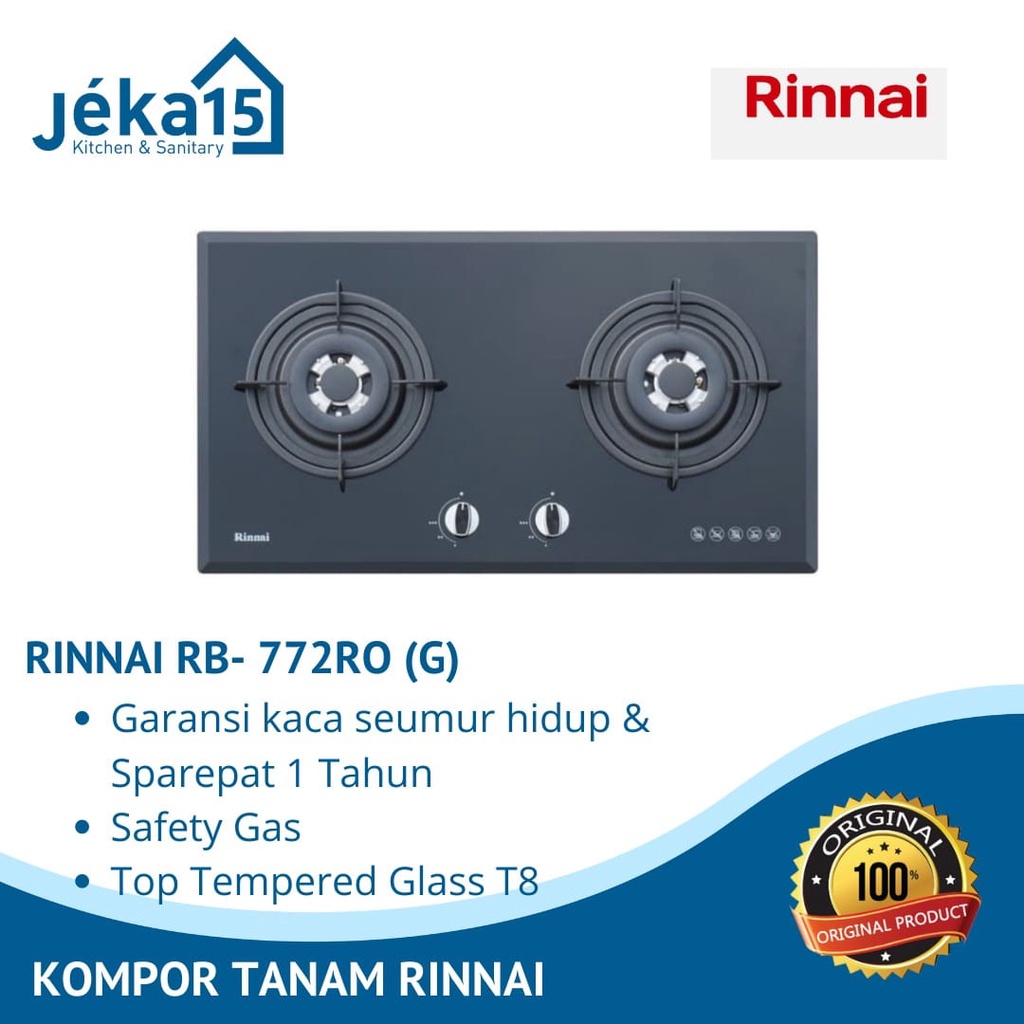 RinnaiI RB-772 RO (G) Kompor Gas Tanam 2 Tungku