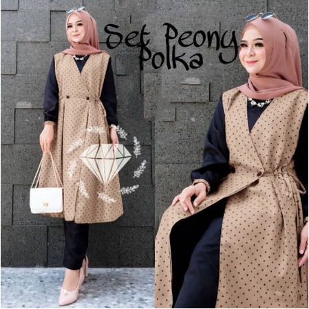 One set peony // One set tunik // One set polos // Setelan wanita kekinian terbaru 2022