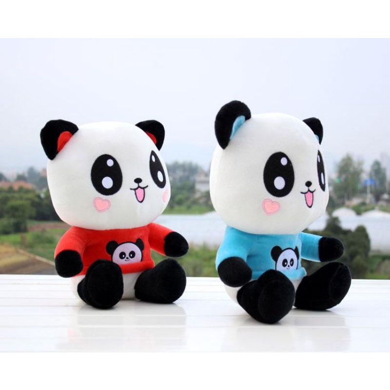 Boneka Panda Kecil Mini Lucu Imut Pake Baju Ukuran 30cm