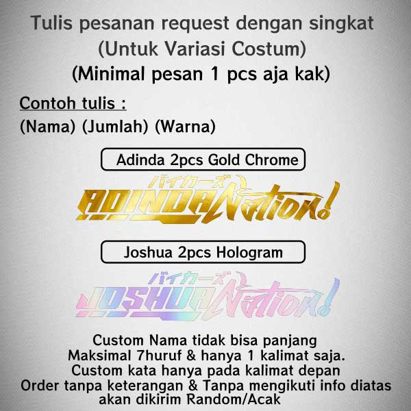 Stiker Vario Nation / Sticker Motor Nation Vario Beat ADV PCX Costum / Stiker Costum Nation / Sticker Chrome Vario Beat ADV PCX Nation Glossy Waterproof / Sticker Hologram Vario ADV PCX Beat Nation