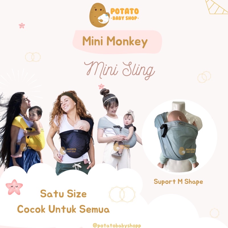 Minimonkey Mini Sling Mesh / Gendongan 2in1 Mini Monkey