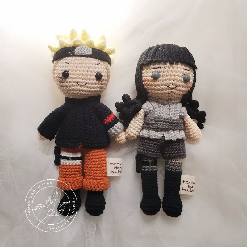 Naruto & Hinata couple | Boneka rajut amigurumi handmade | TEMANDARIHUTAN | Boneka Rajut Karakter
