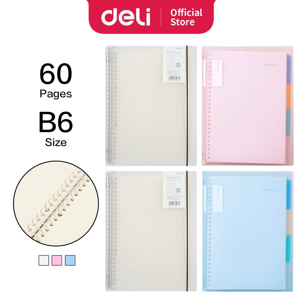 

Deli Loose-Leaf Buku Notebook B5 60 lembar HB560
