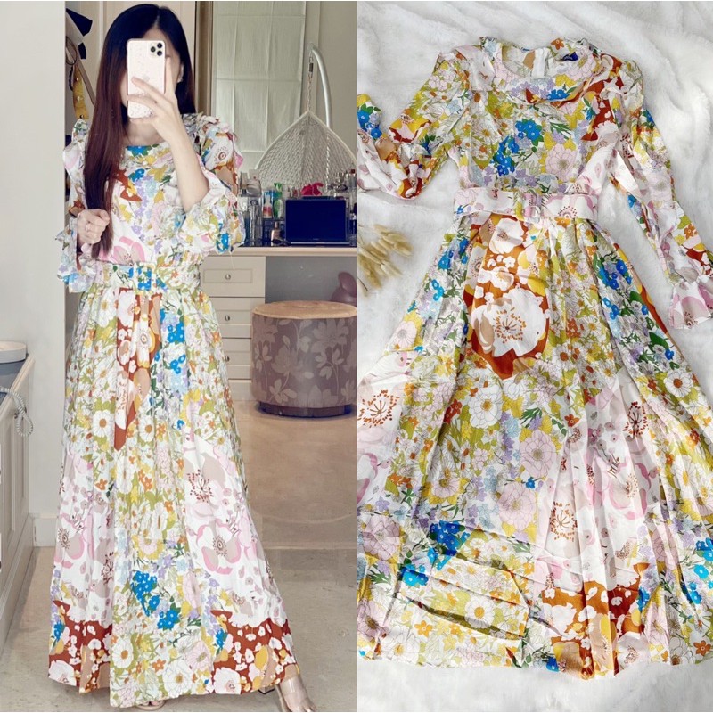 DRESS WANITA MAXI IMPORT PREMIUM NAOMI ( FREE BELT )