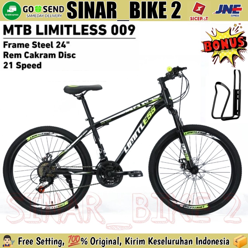 Sepeda Gunung MTB LIMITLESS 009 24 Inch 3x7 Speed Rem Cakram