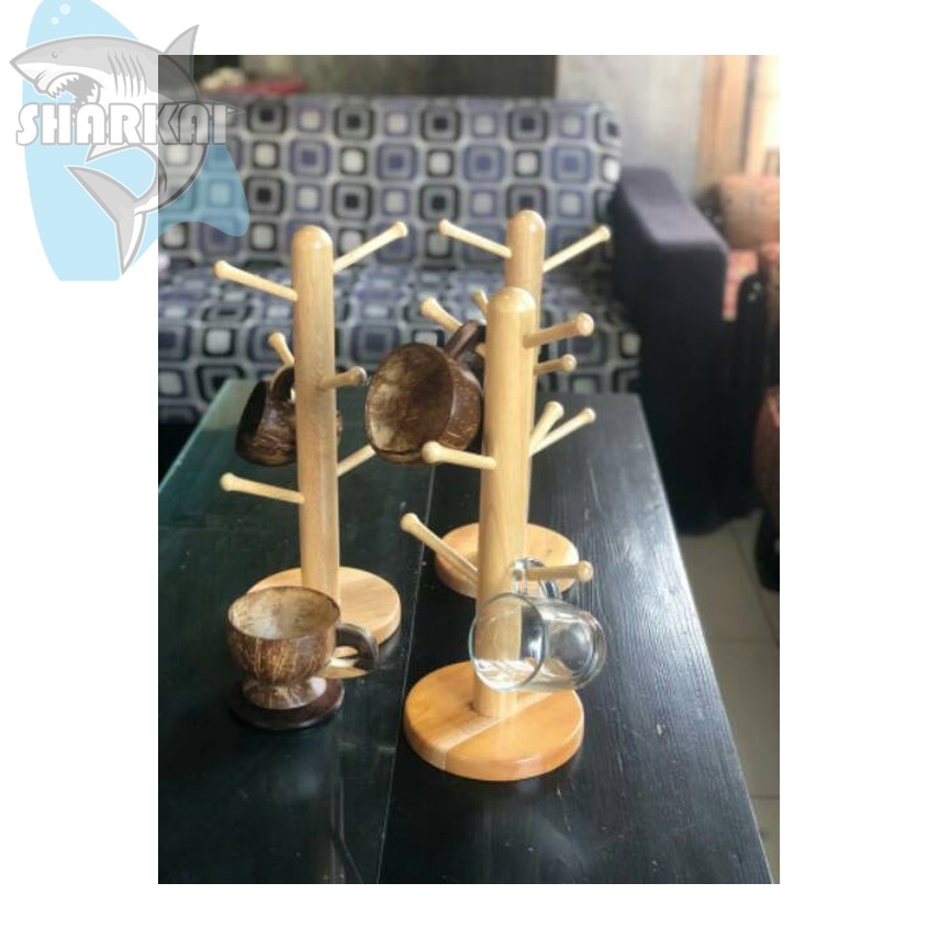 RAK GELAS KAYU / TEMPAT GELAS RAK GANTUNG KAYU