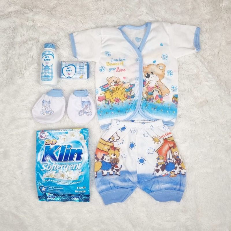 Paket kado hamper untuk hadiah jenguk bayi baru lahir MURAH Parcel bayi lengkap isi baju sabun samphoo bedak