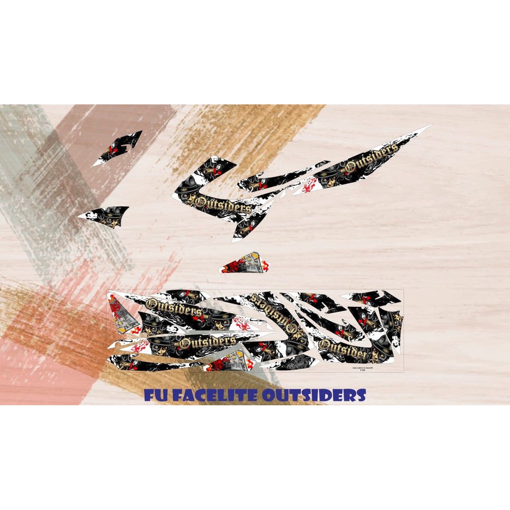 STRIPING STIKER  SATRIA FU FACELIFT 2013 2014 GRAFIS KOBOI OUTSIDERS CLUB