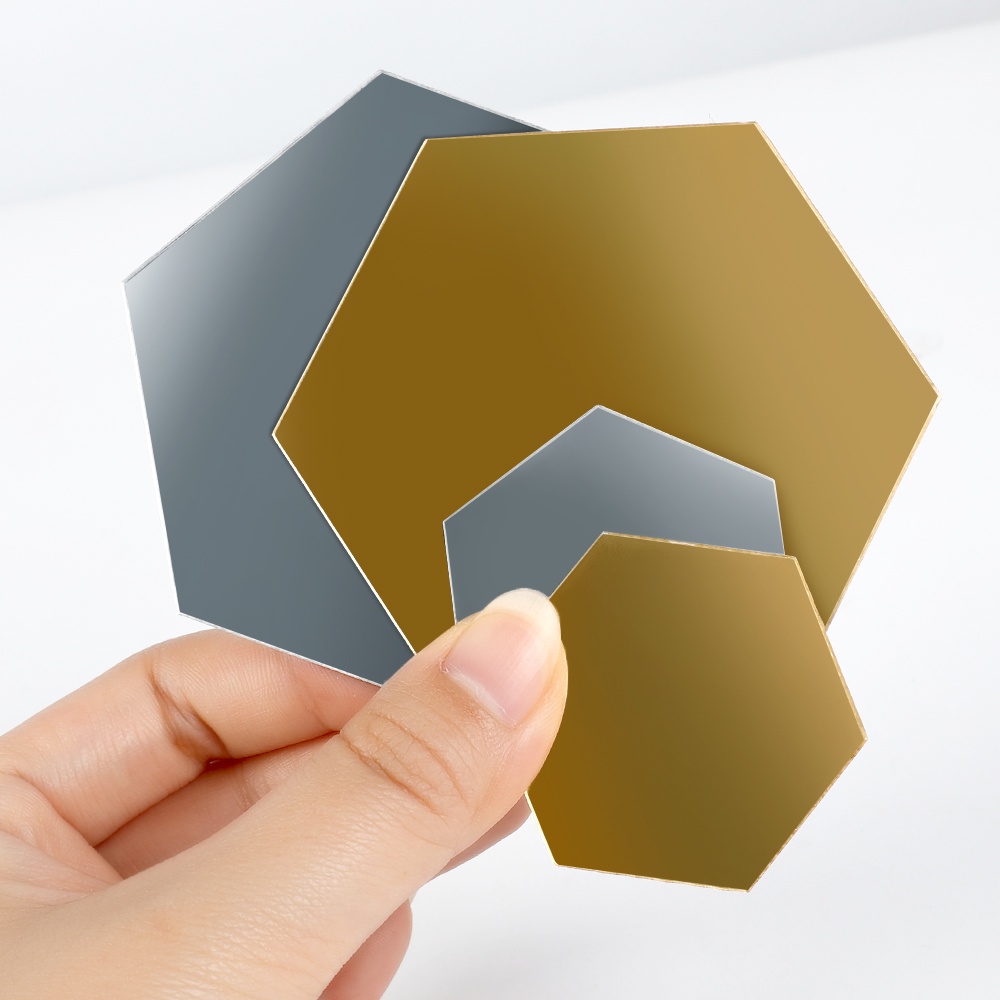 [Harga Grosir]1pc Stiker Dinding 3D Bentuk Hexagon Bahan Akrilik Untuk Dekorasi Rumah/Hot Sale