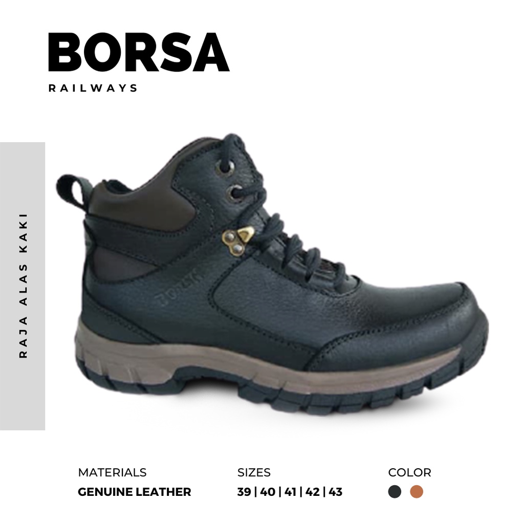 SEPATU BOOTS PRIA KULIT ASLI | BORSA - RAILWAYS