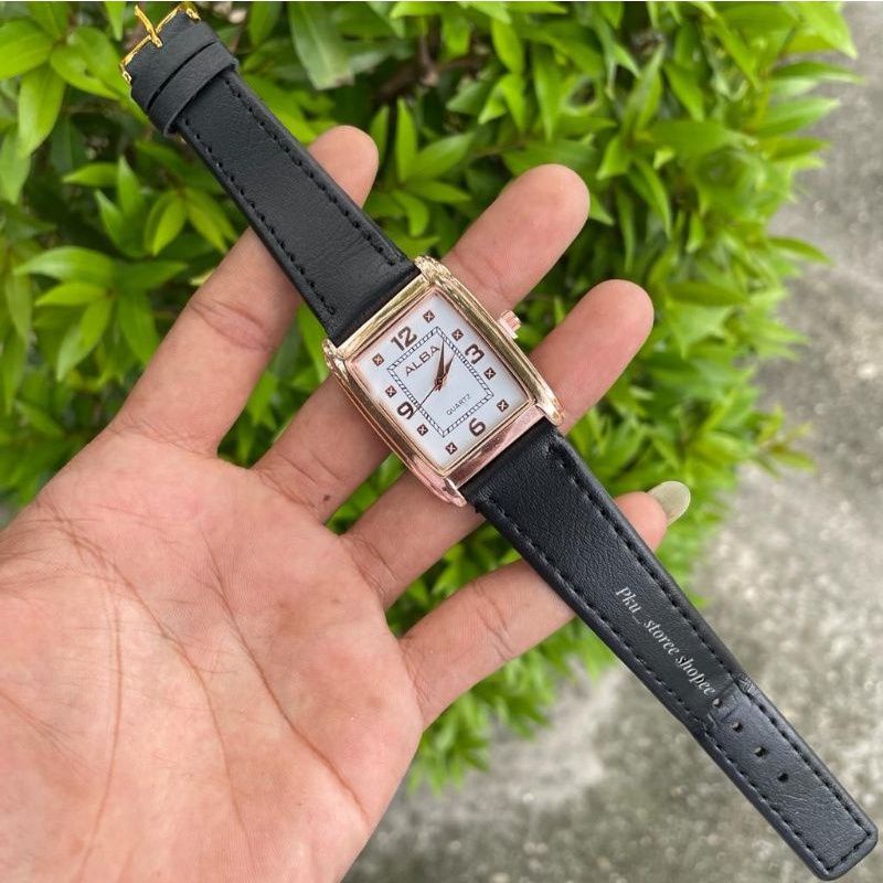 New!!!! Jam Tangan Wanita Alba Tali Kulit Model Petak Elegan || Water Resistance || Jam Tangan Wanita Simple Dan Murah Tahan Air || Jam Tangan Wanita Analog Quarzt