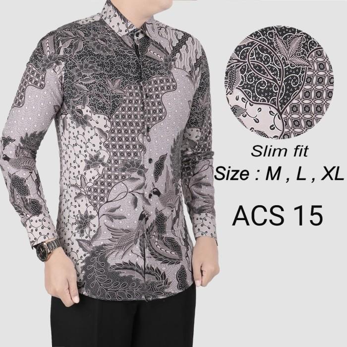KEMEJA BATIK PRIA SLIM FIT / BAJU BATIK PRIA SLIM FIT ACS15