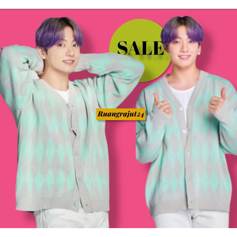 JUNGKOOK BTS CARDIGAN RAJUT ORIGINAL/OVERSIZE CARDIGAN RAJUT UNISEX