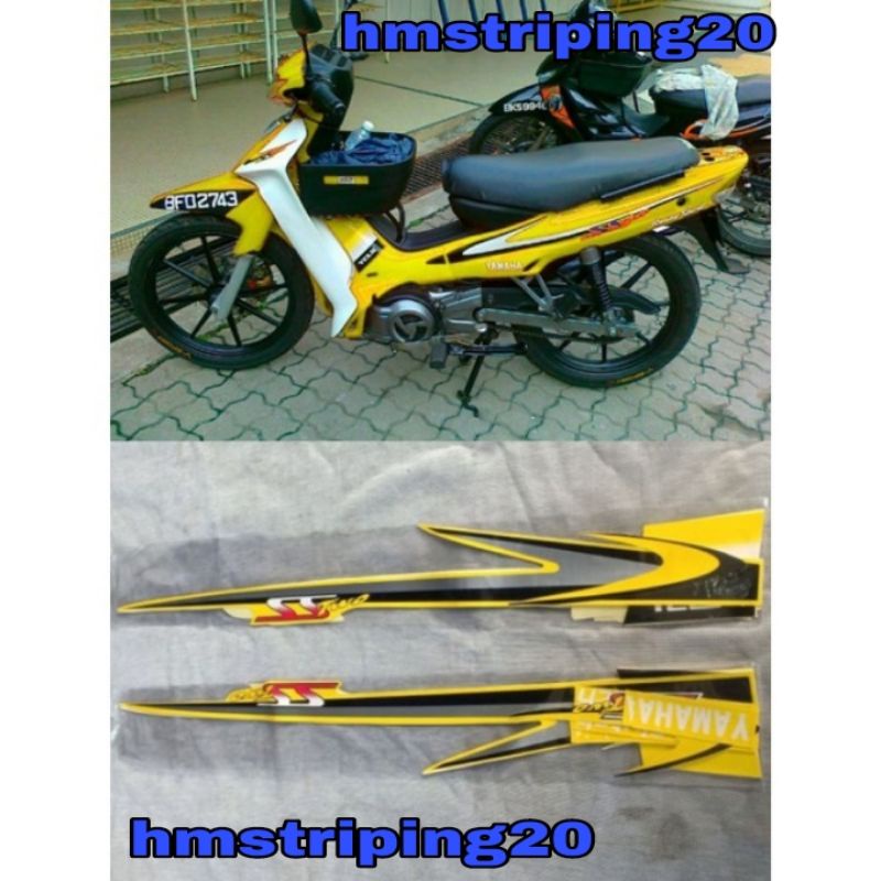 STIKER STRIPING LIS BODY MOTOR YAMAHA FIZ R FIZR SS TWO KUNING SS TWO